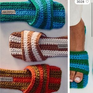 Free People Show Your Stripes Hand Knitted Sandals
